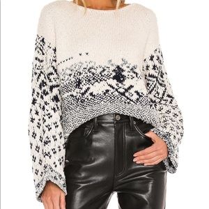 NEW FREE PEOPLE Midnight Beach Sweater in Evening Ivory Size Large